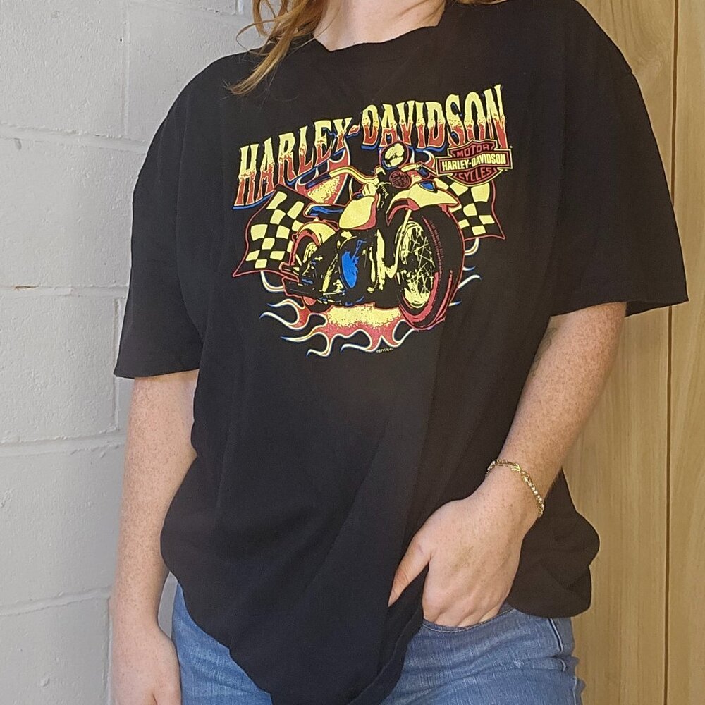 Harley Davidson of Hong Kong Bikercore Indie Alt Travel Anime Motoboho Tshirt